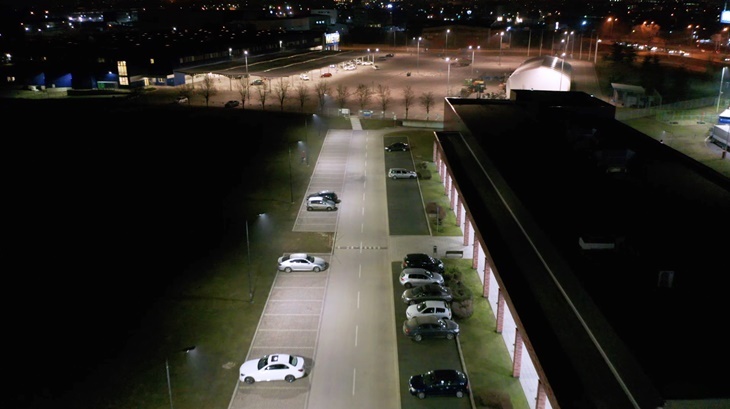 Parking lights at night